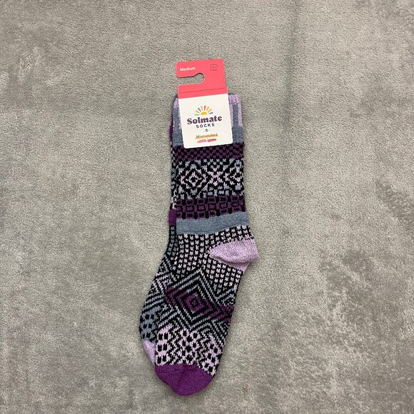 Solmate Mismatched Crew Socks Size Medium W 8-10 M 7-9 - Picture 1 of 6